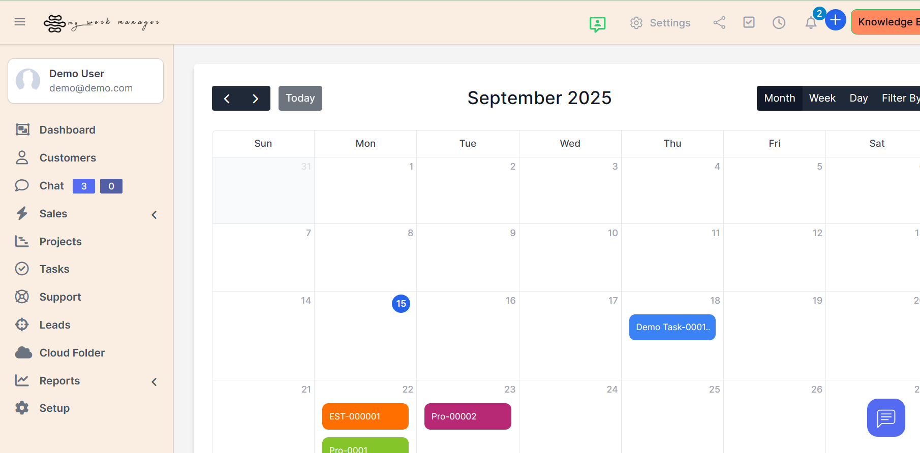 Calendar Screenshot